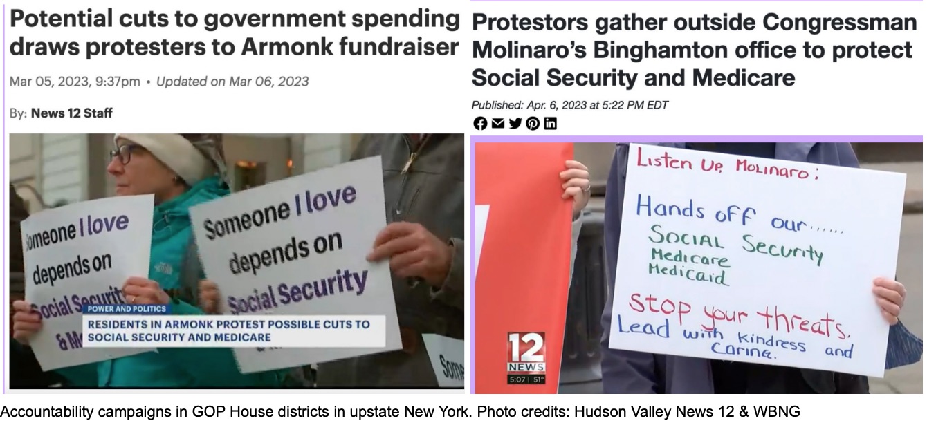 Accountability campaigns in GOP House districts in upstate New York. Photo credits: Hudson Valley News 12 &amp; WBNG