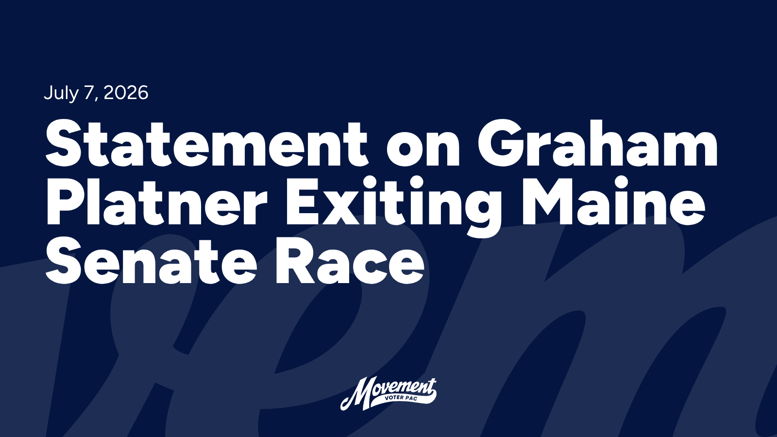 Graphic: Statement on Graham Platner Exiting Maine Senate Race