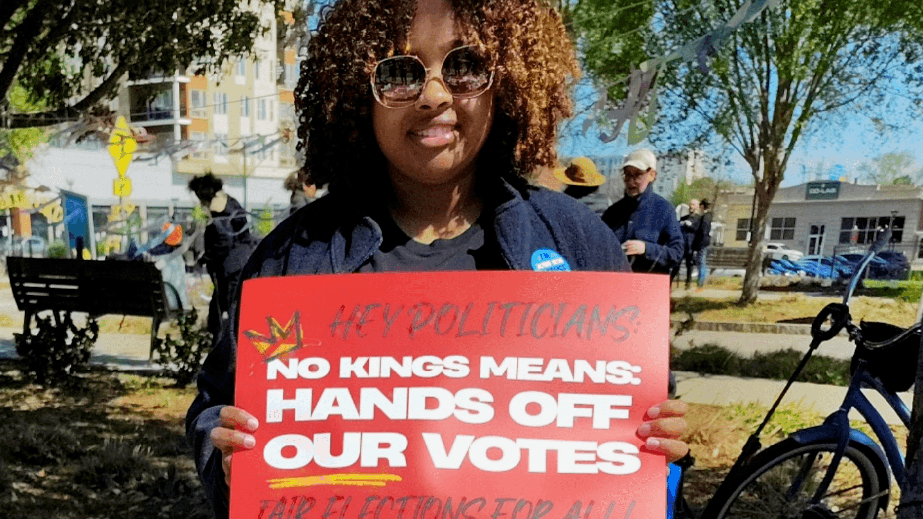 Photo: Common Cause NC at No Kings 3 in Charlotte, NC.