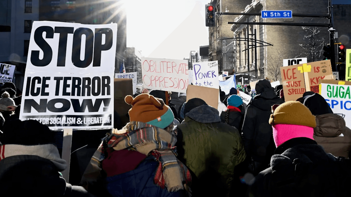 Photo: ICE Out Protest and March, courtesy of Yahoo! News. Credit: Stephen Maturen/Getty Images.