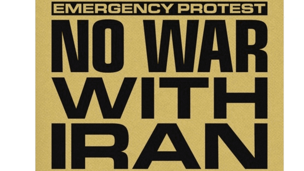 Screenshot: Maine People’s Alliance emergency protest on March 7, demanding “No War with Iran!”