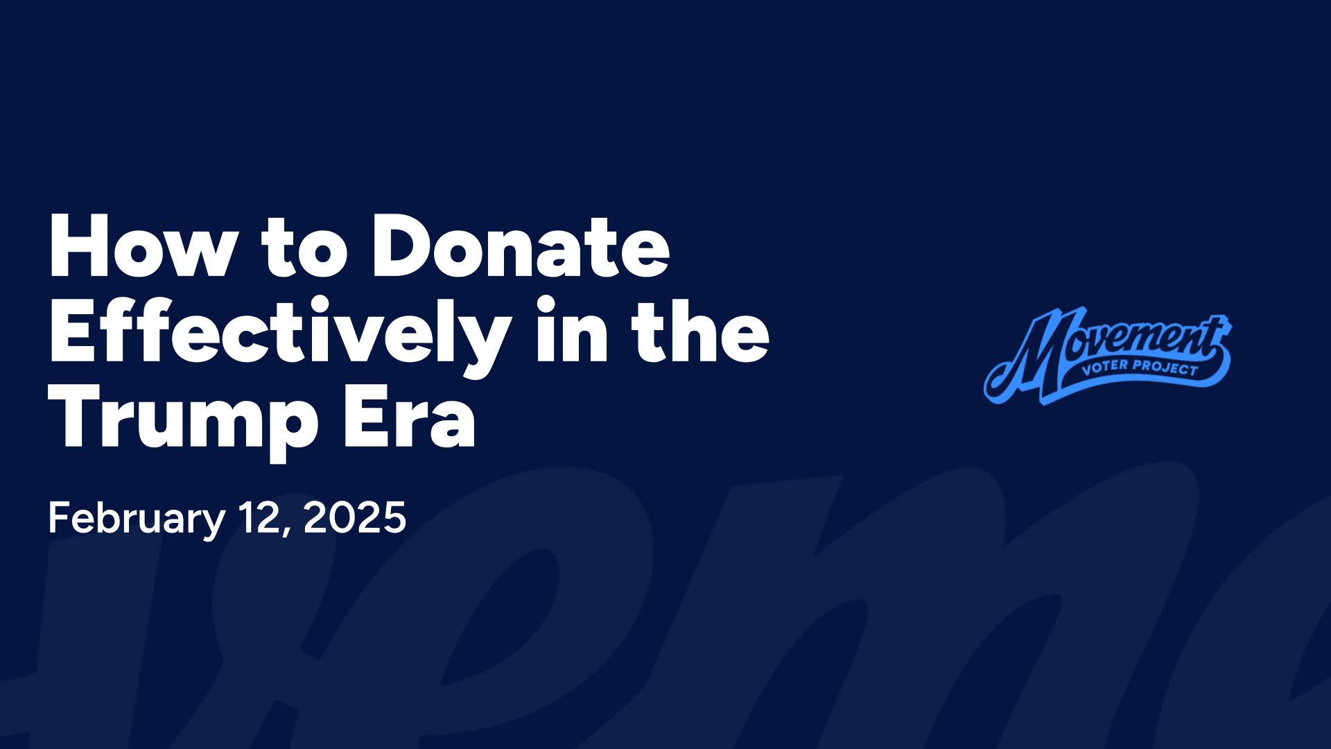 Workshop – 2025-02-12 – How to Donate Effectively in the Trump Era – Thumbnail Cover Image