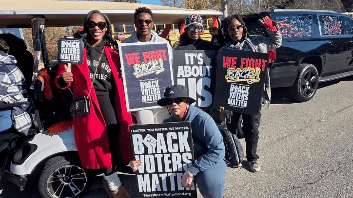 Photo: Black Voters Matter Fund TX registering voters on MLK Day.
