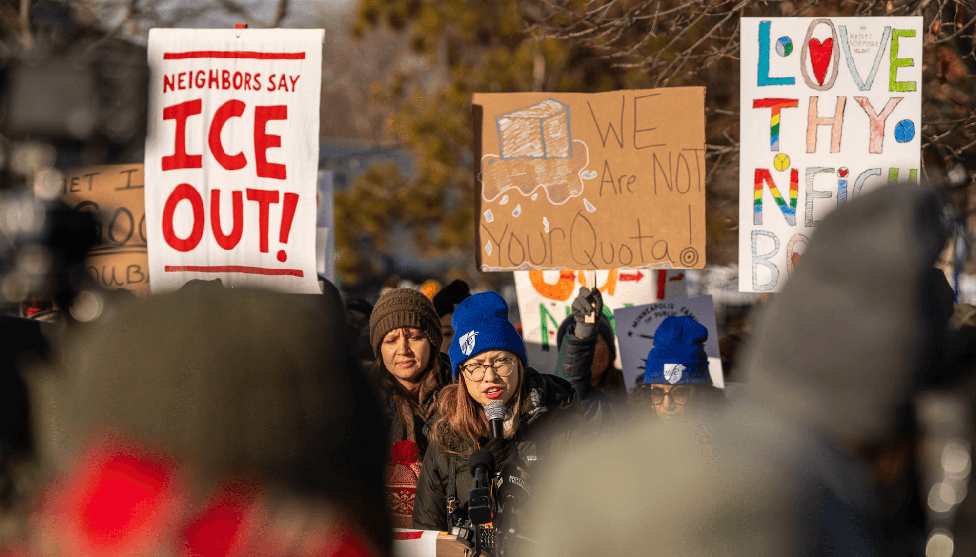 Photo: ISAIAH and others - protest and rally against ICE presence in Minnesota and in memory of Renee Good