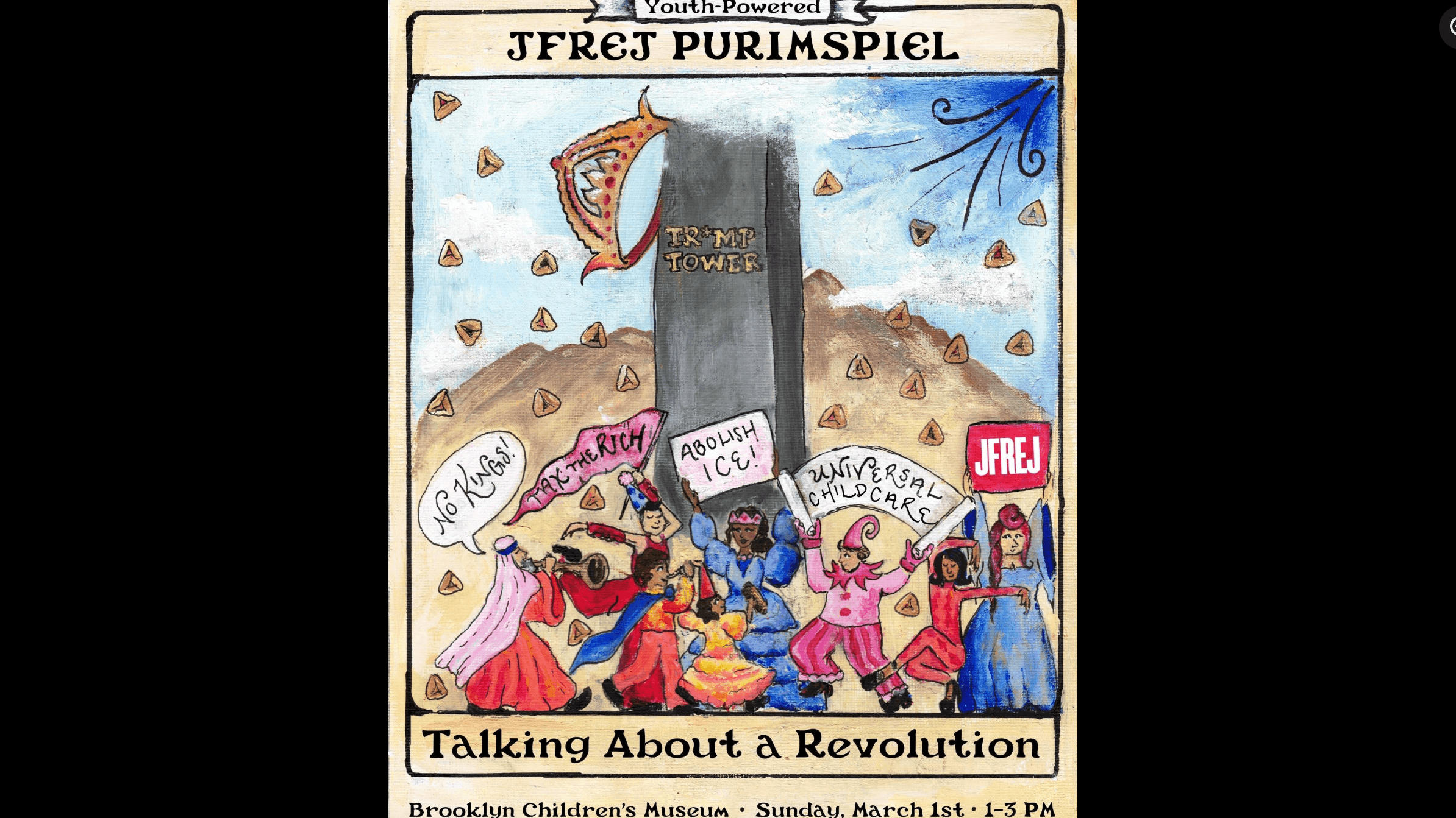 Screenshot: Jews for Racial and Economic Justice NY’s Purim Party invitation.