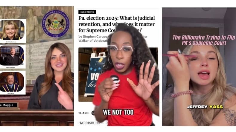 Screenshots: Pennsylvania Creators Cohort participants’ state Supreme Court posts