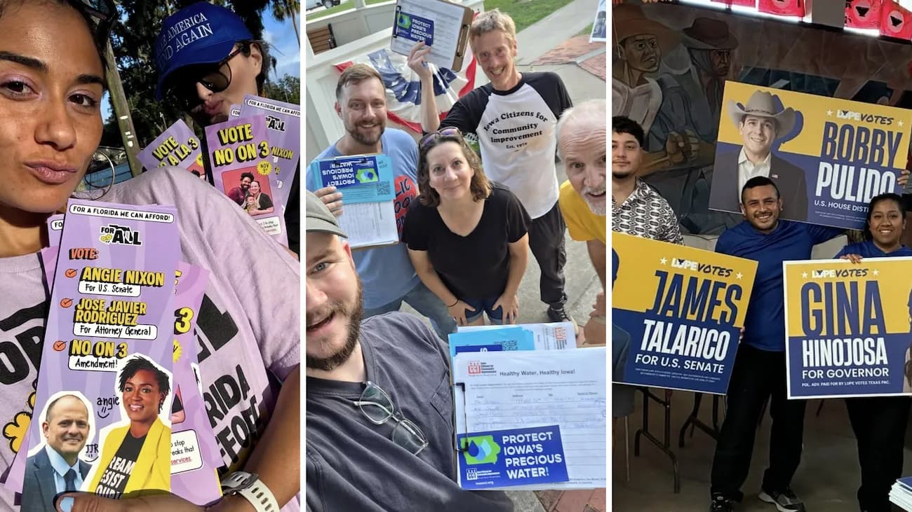 Photos (from left to right): Florida for All; Iowa Citizens for Community Improvement Action Fund; LUPE Votes (TX).