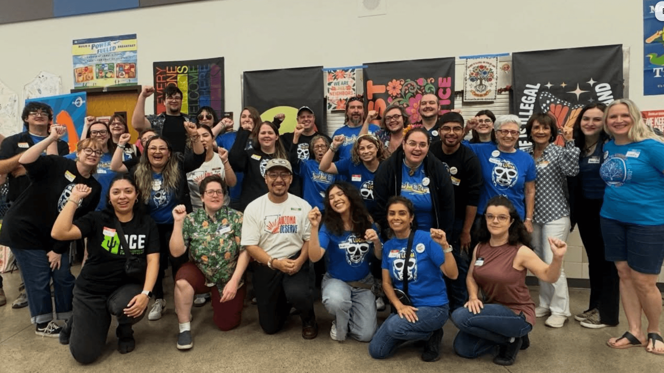 Photo: Living United for Change in Arizona (LUCHA) members at their 2026 Asamblea del Pueblo (People’s Assembly).