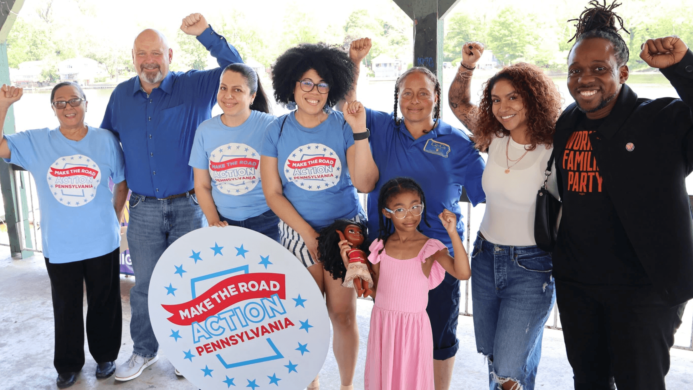 Photo: Make the Road Action Pennsylvania and Pennsylvania Working Families Party getting out the vote at a community event with Democratic U.S. House candidate Bob Brooks in Pennsylvania’s 7th Congressional District.