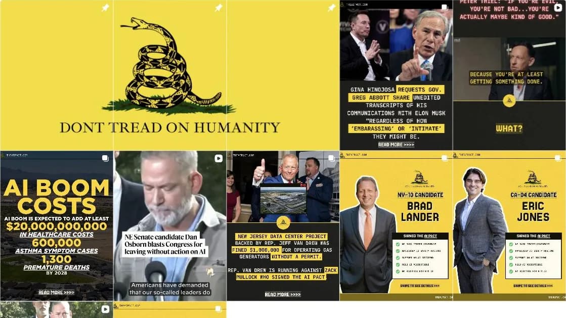Screenshot: MVP partner Political Integrity PAC grid of Instagram posts.
